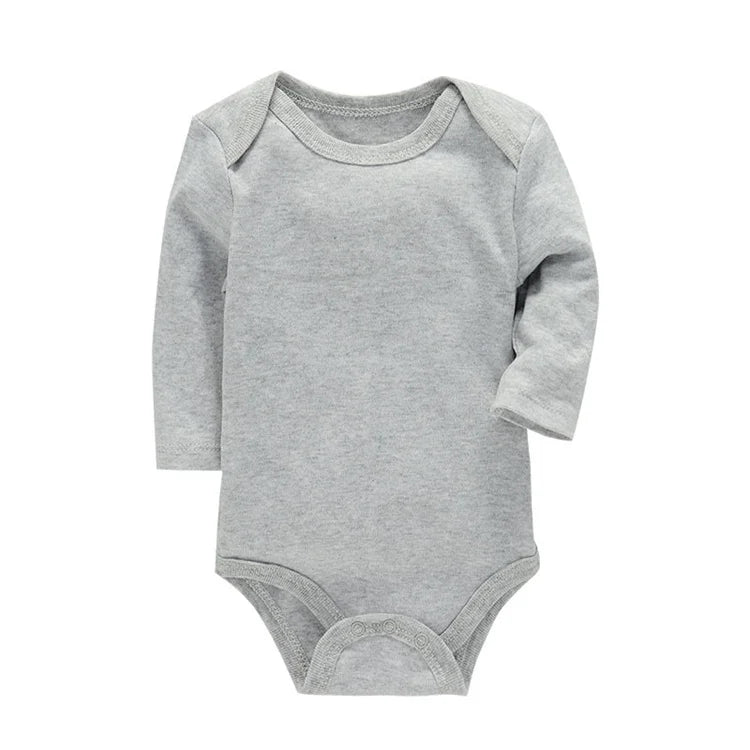Baby Romper – Solid Color Cotton (3–24M)