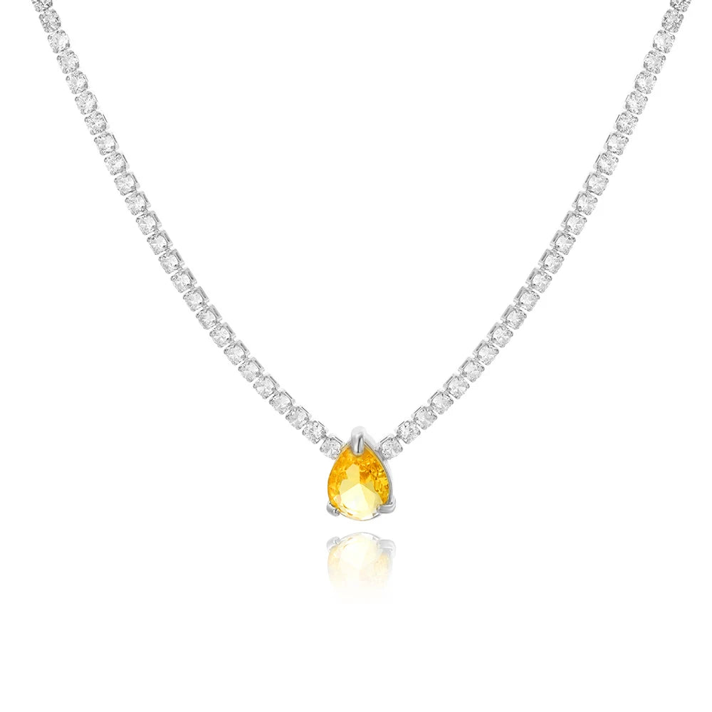Crystal Stone Love Heart Necklace