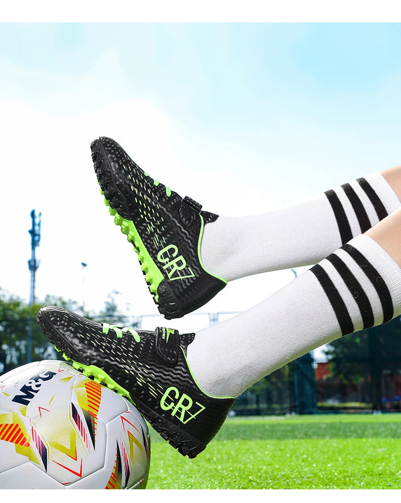 Kids’ Soccer Cleats – Hook & Loop Football Shoes