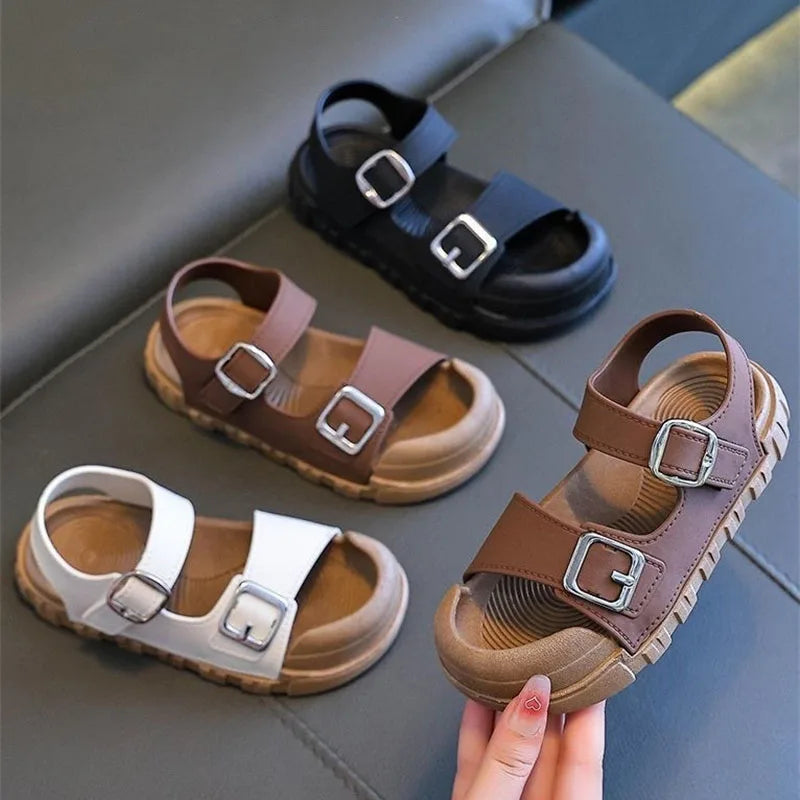 Kids’ Summer Sandals – Soft, Anti-Kick, Solid Color