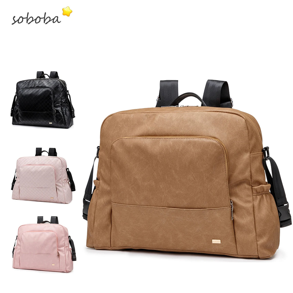 Soboba New Mommy Diaper Backpack – Large Capacity Multi-Functional Waterproof Bag for Quick Outings