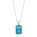 Huitan Luxury Solitaire Blue CZ Square