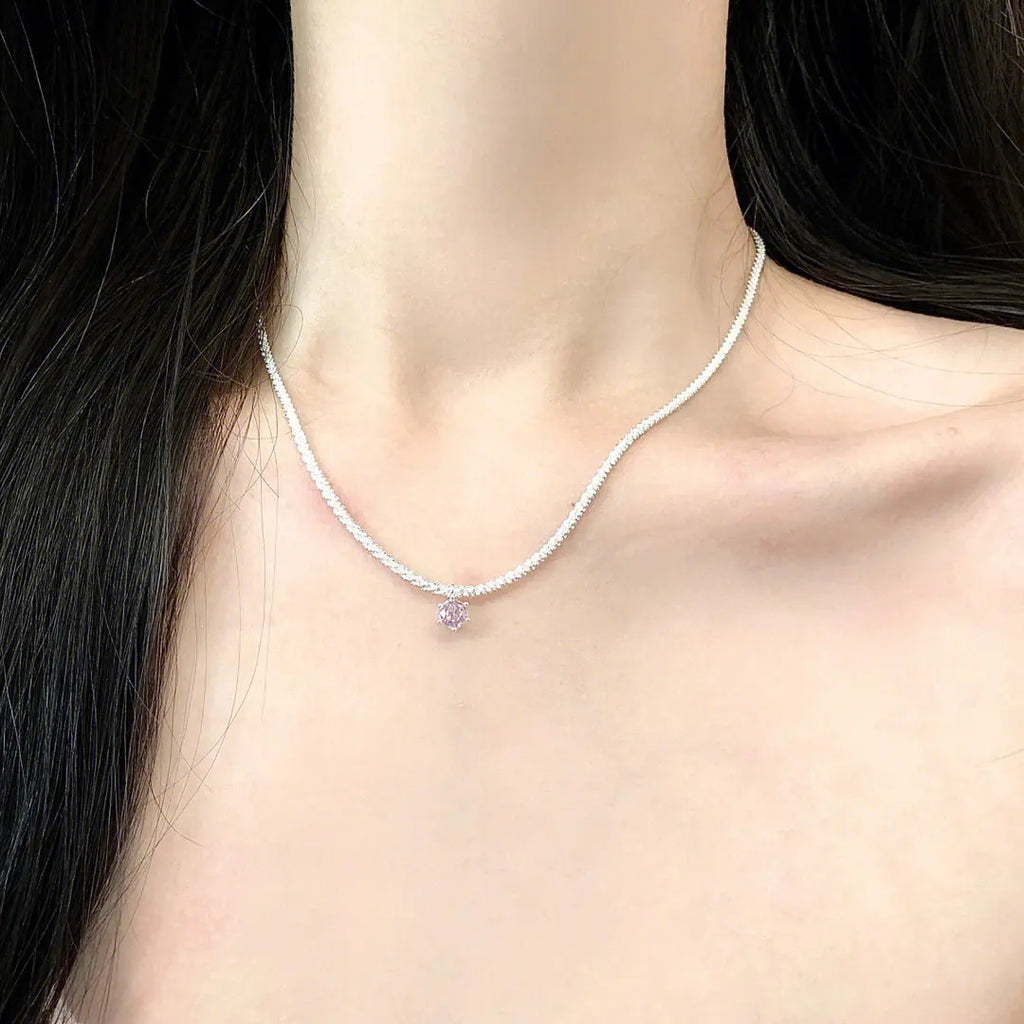 S925 Sterling Silver Round Necklace