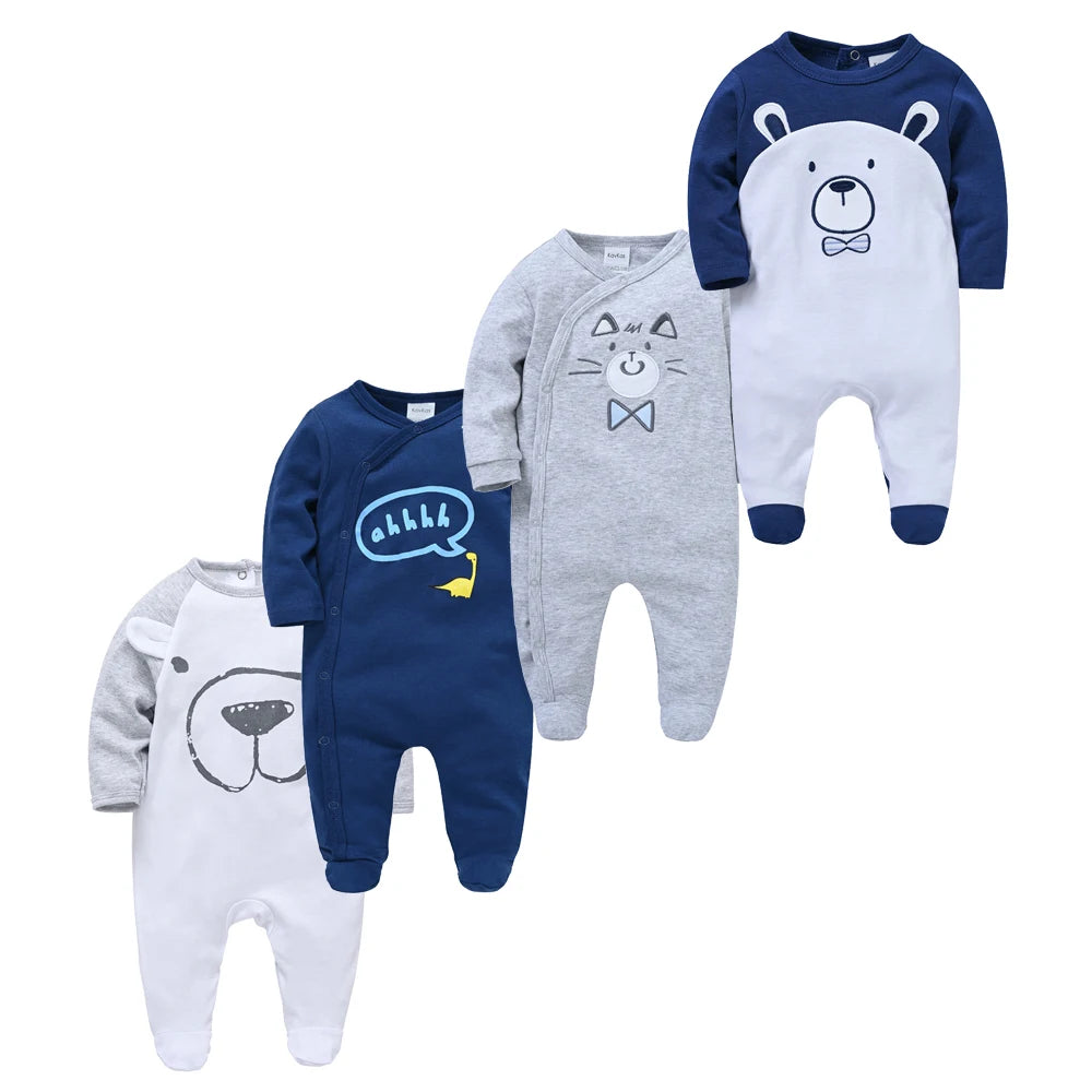 3/4 Pcs Girls  Jumpsuit 0-12 M