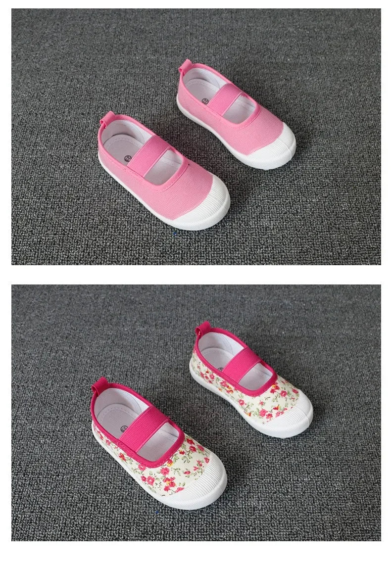 Kids’ Canvas Sneakers – Floral Casual Shoes