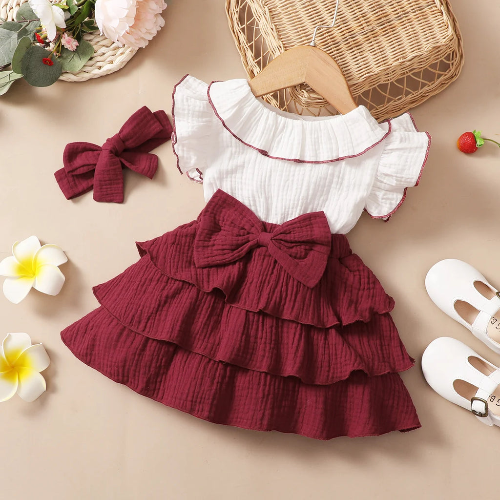 Baby Girl Red Wine Cupcake Dress