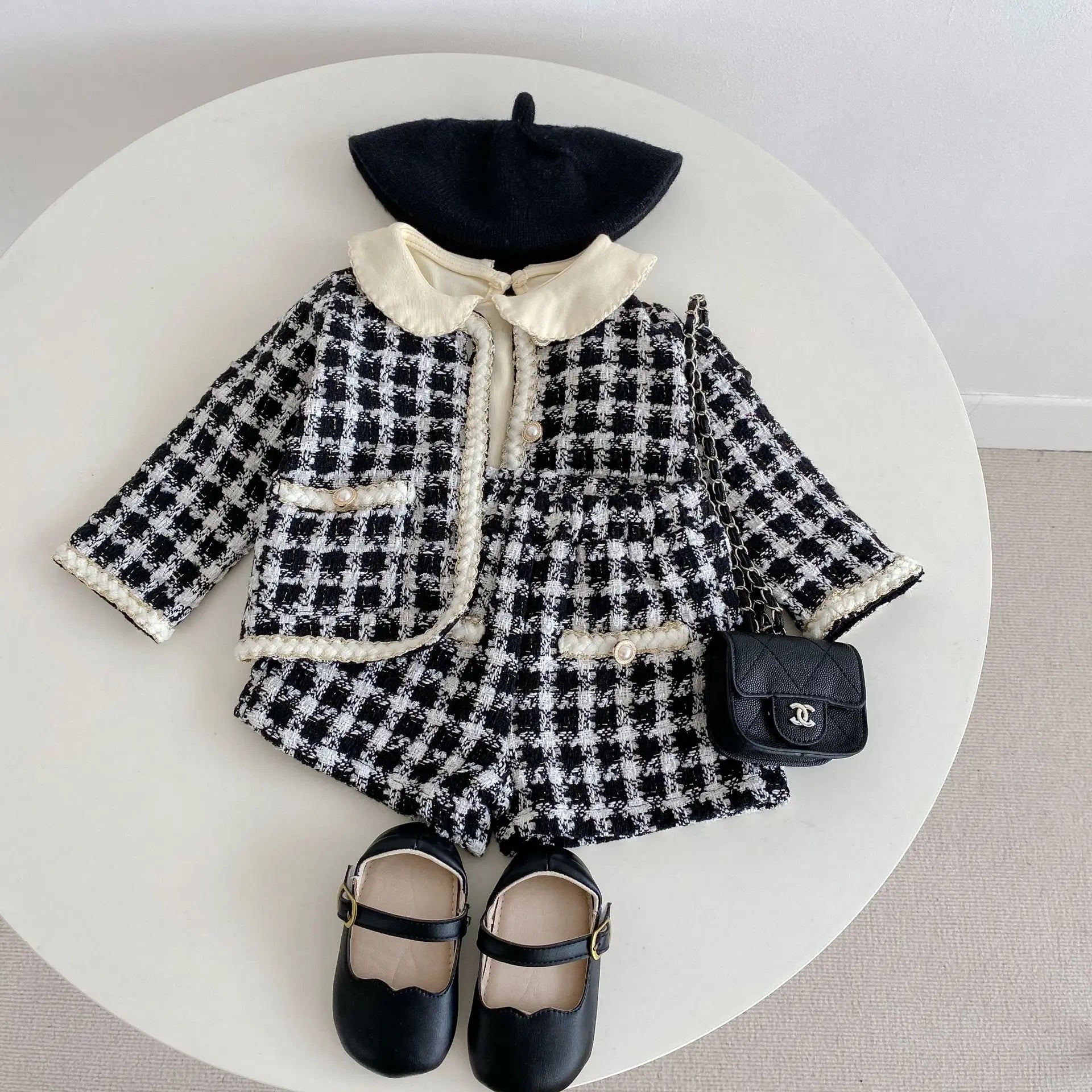 Cute Baby 2-Piece Set, Plaid Shirt & Shorts