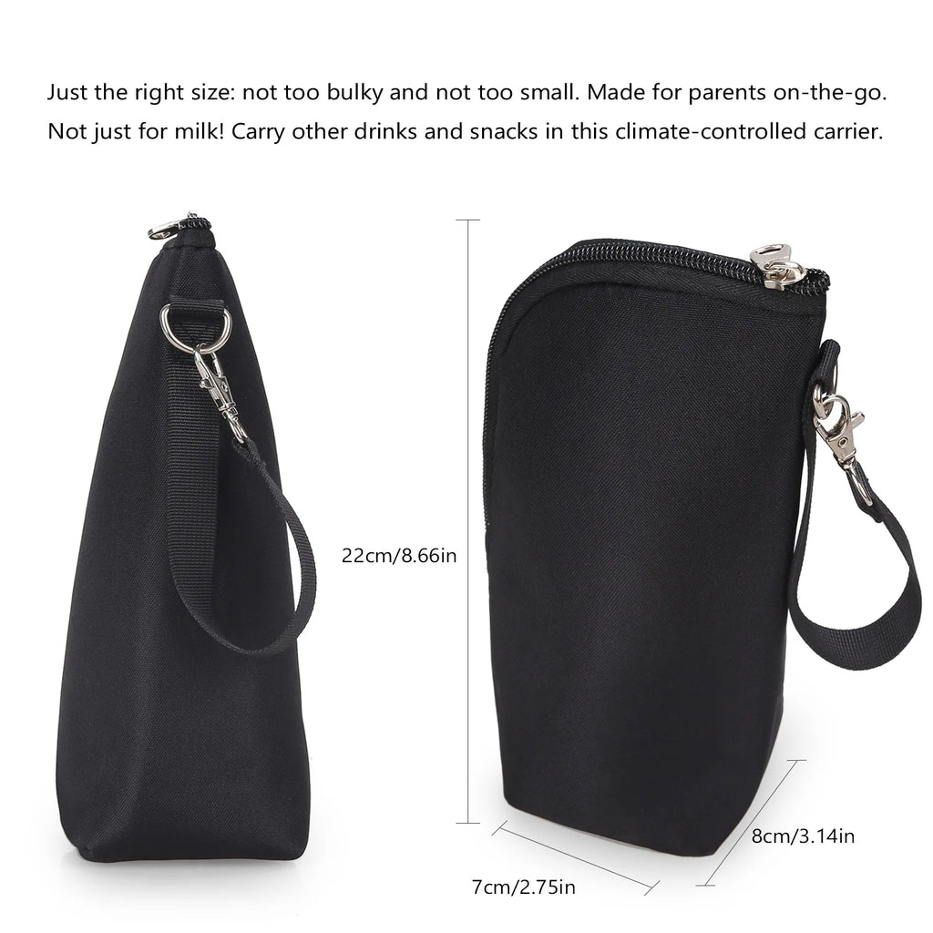 Portable Baby Feeding Bottle Bag – Aluminum Insulation, Stroller Hanging