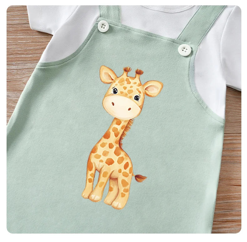 2-piece comfortable and cute round-neck jumpsuit