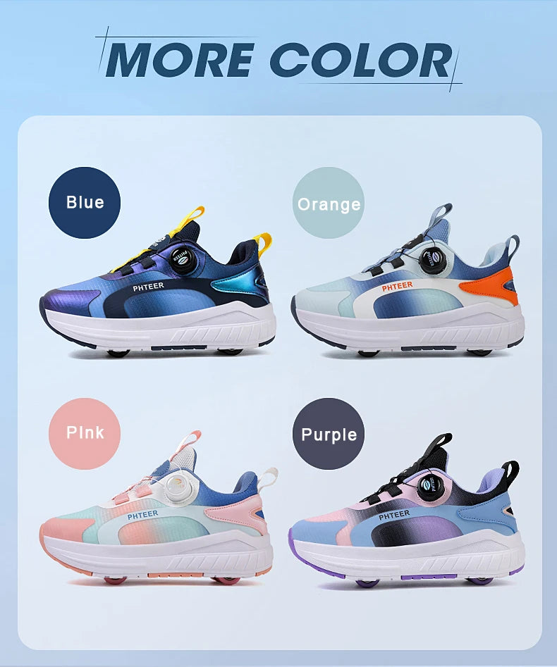 Kids Two-Wheel Roller Skates – Detachable Walking Shoes