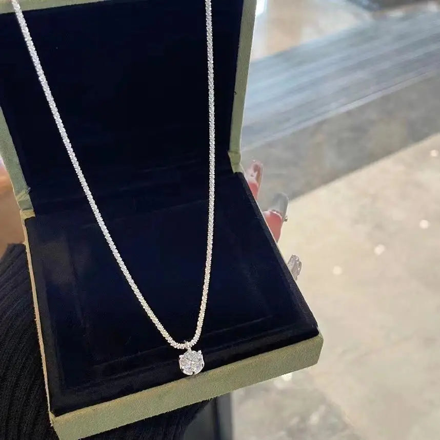 S925 Sterling Silver Round Necklace