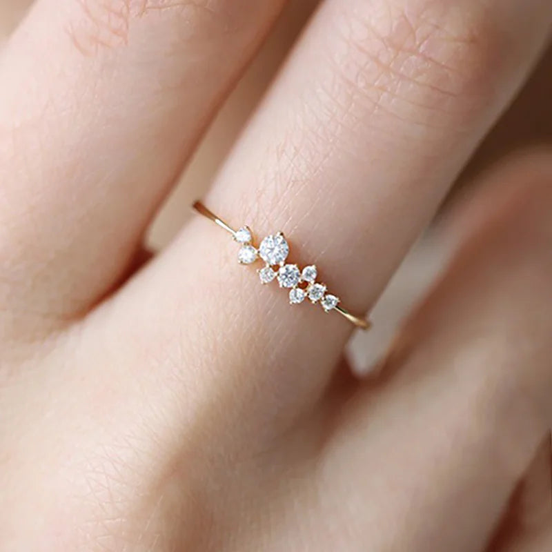 Dainty Women's Zircon Gold Ring