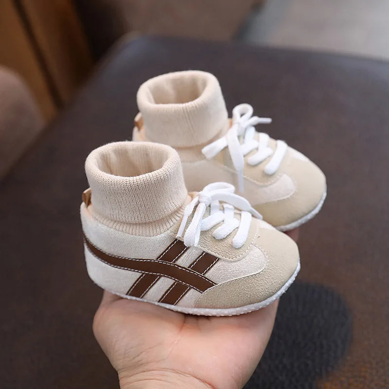 Baby Shoes & Socks (6–12M) – Soft Bottom Anti-Slip Sneakers