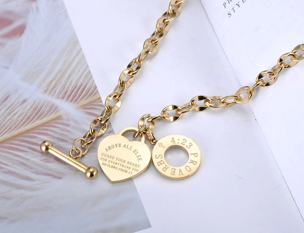 Lokaer Titanium Stainless Steel Heart Charm