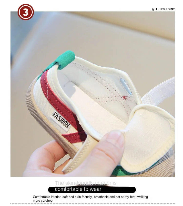 Kids Korean Canvas Shoes – Soft Sole Spring & Autumn Sneakers
