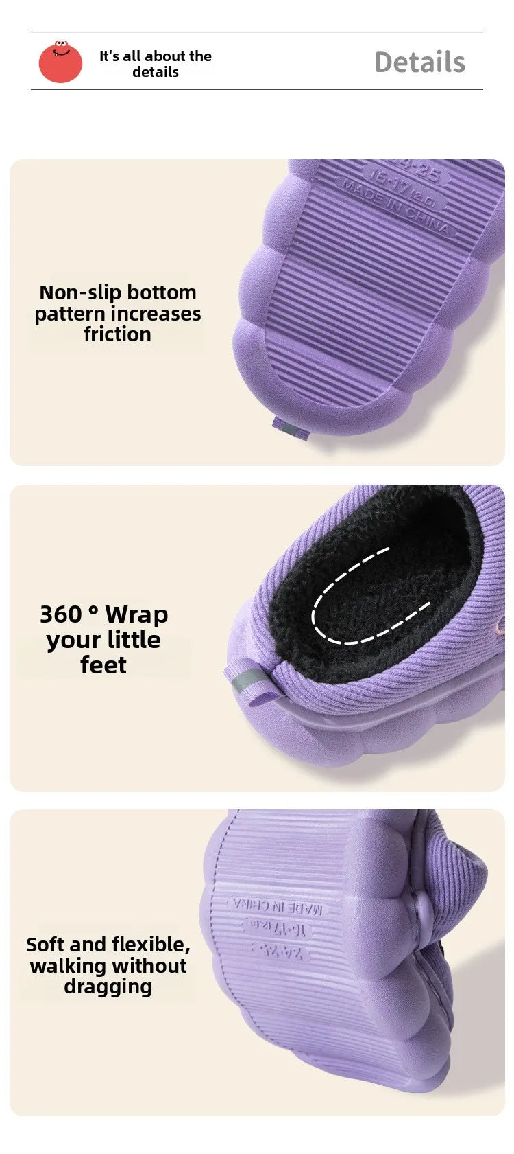 Kids’ Cotton Slippers – Warm, Anti-Slip Cartoon Plush Shoes