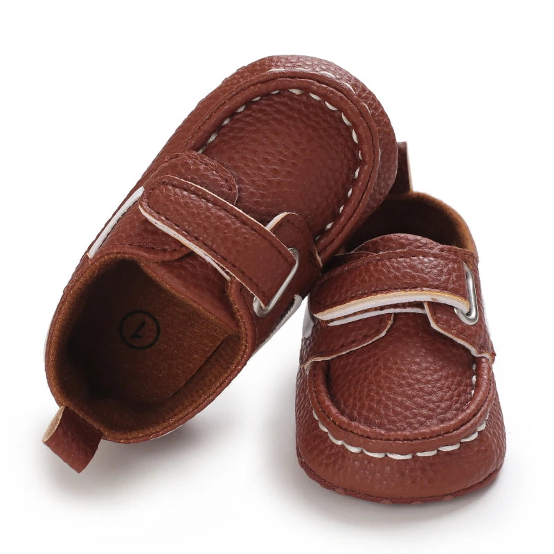 Baby Christening Shoes (0–18M) – PU Leather Moccasins for Boys & Girls