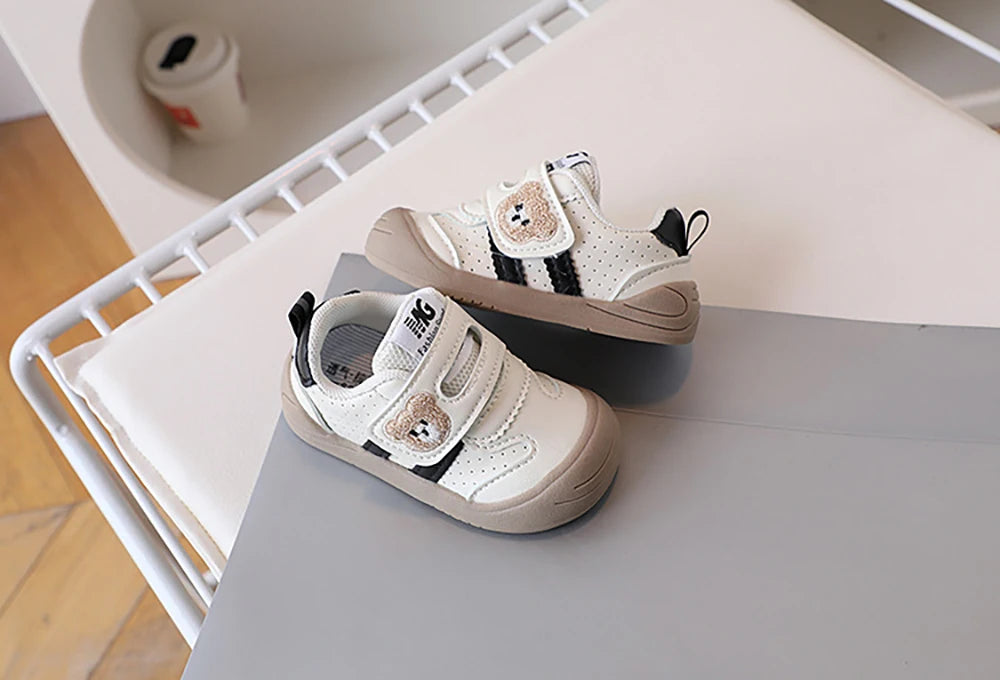 Kids PU Leather Sneakers – Soft-Soled First-Step Toddler Shoes