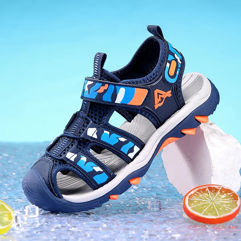 Kids’ Summer Water Sandals – Non-Slip Leather Shoes