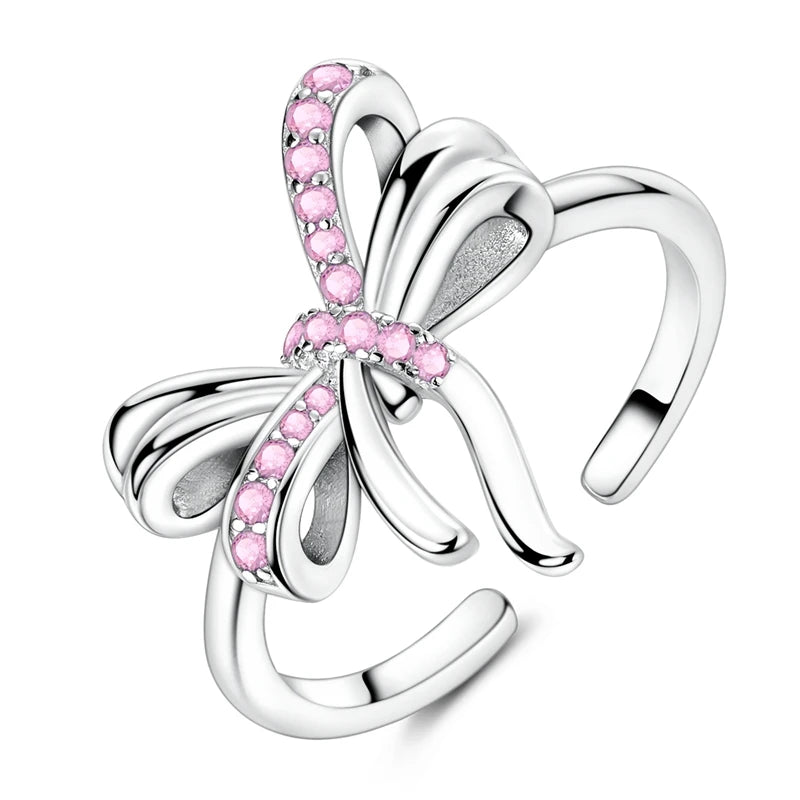 Clover Adjustable Ring 925 Sterling Silver Original Hummingbird Glow Firefly Free Size Open Rings For Women Wedding Jewelry Gift