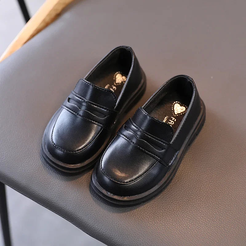 Kids’ Leather Loafers – Slip-On School & Party Shoes (21–36)