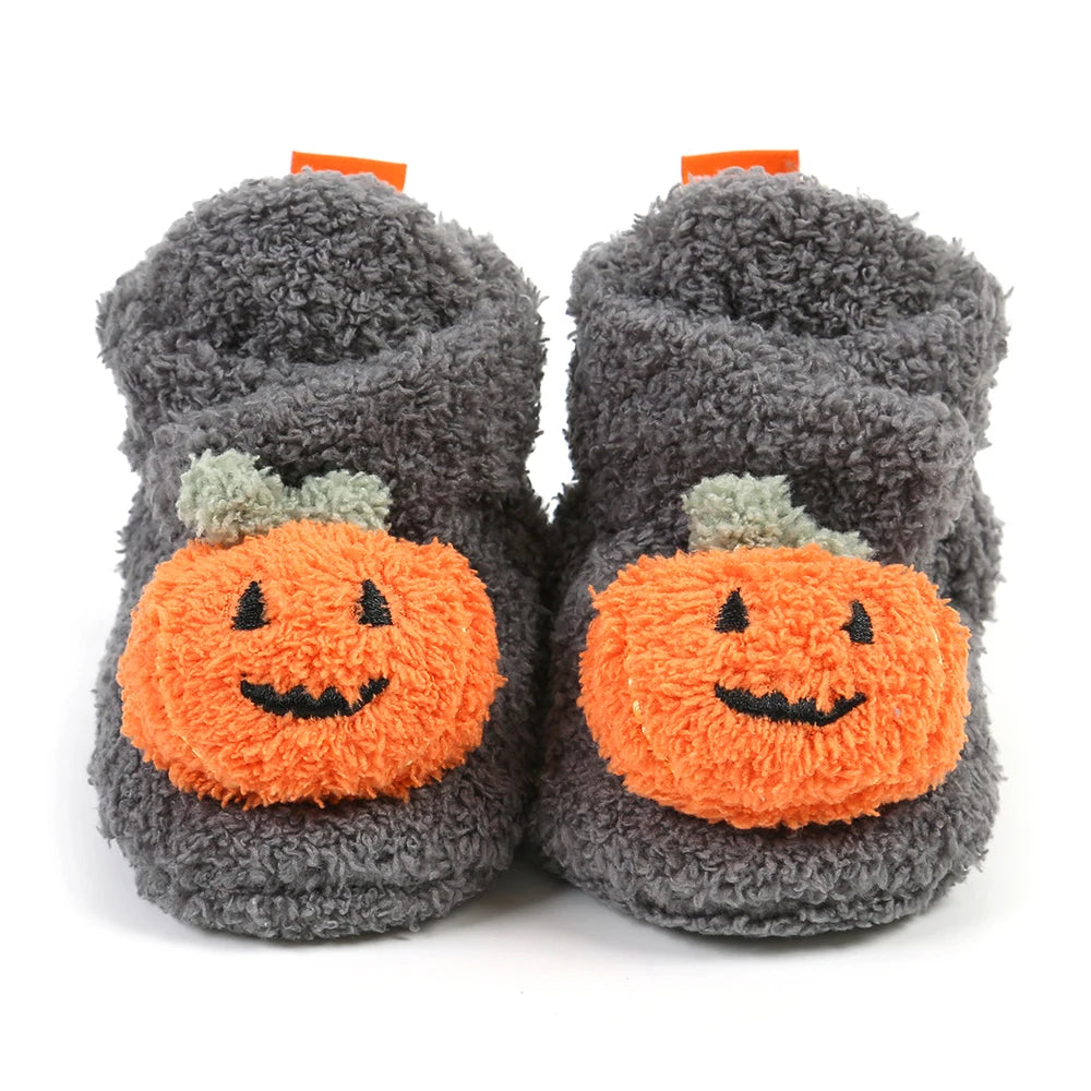 Baby Halloween Pumpkin Booties – Newborn First-Step Sock Shoes