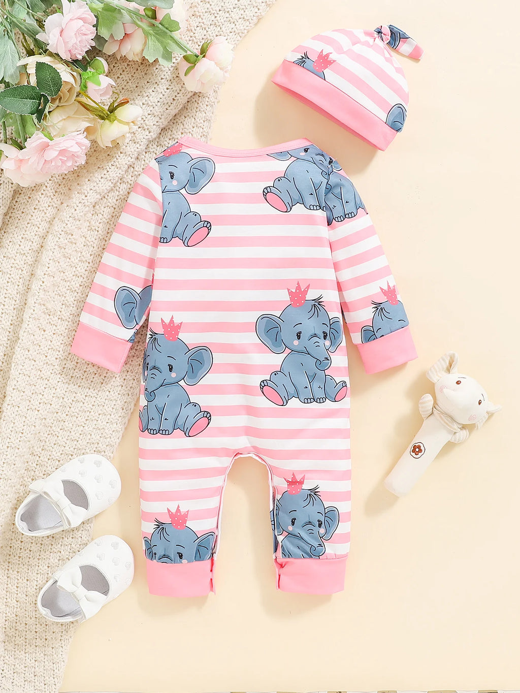 Baby Boys Bear Romper – Long Sleeve (0–12M)