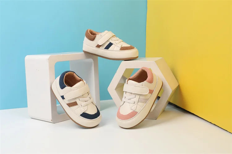 Baby & Toddler Leather Sneakers (0–5Y) – Soft Sole Outdoor Shoes