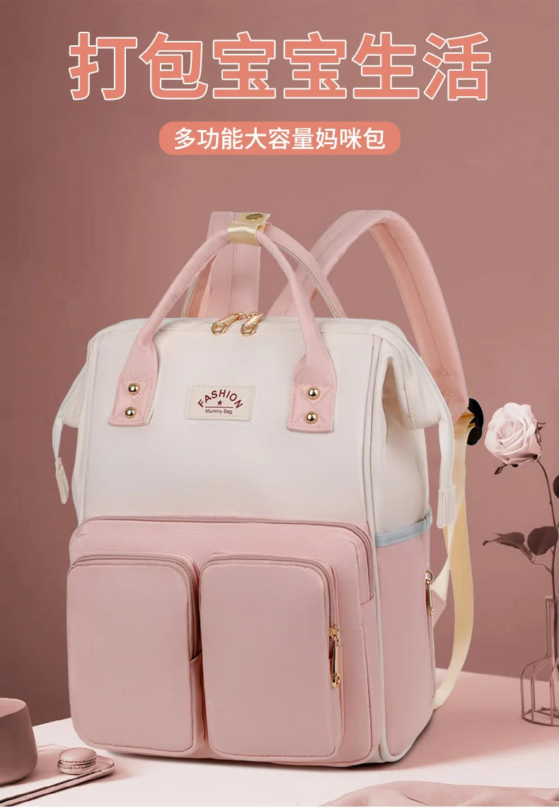 Nappy Backpack Bag – Large Capacity Waterproof Diaper Bag for Baby Care & Travel