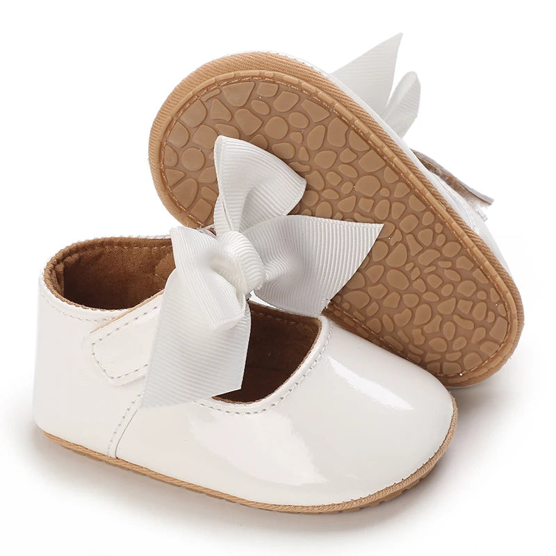 Baby Girl Bow Flats – Soft Sole Non-Slip First-Step Sandals