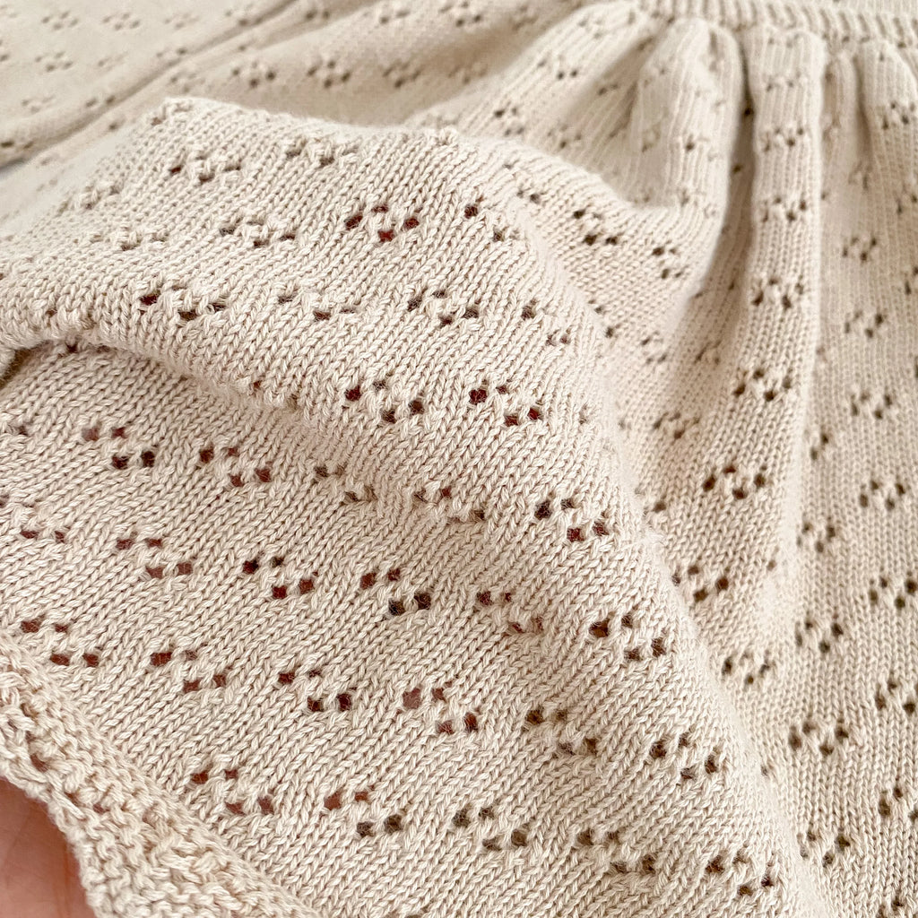 Baby Girl Knit Romper & Dress Top (0–12M)