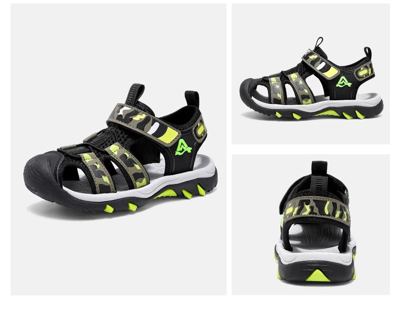 Kids’ Summer Water Sandals – Non-Slip Leather Shoes