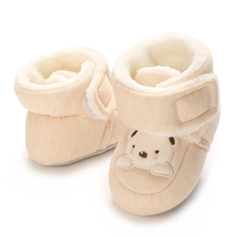 Baby Winter Cotton Shoes (0–1Y) – Thick Warm Teddy Bear Walking Shoes