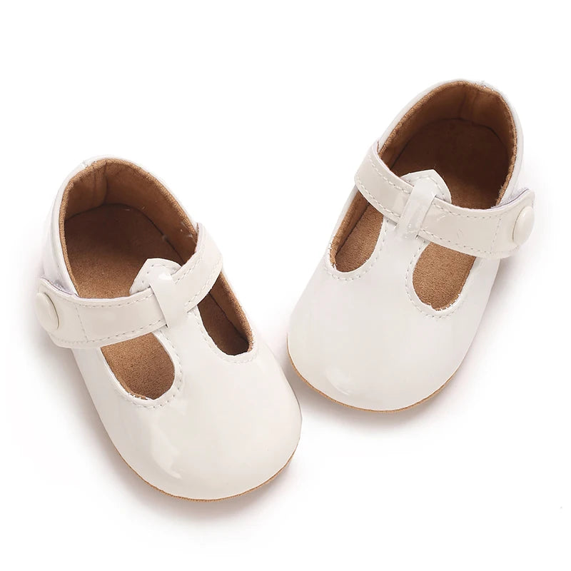 Baby Mary Jane Shoes (0–18M) – PU First Walkers with Bowknot