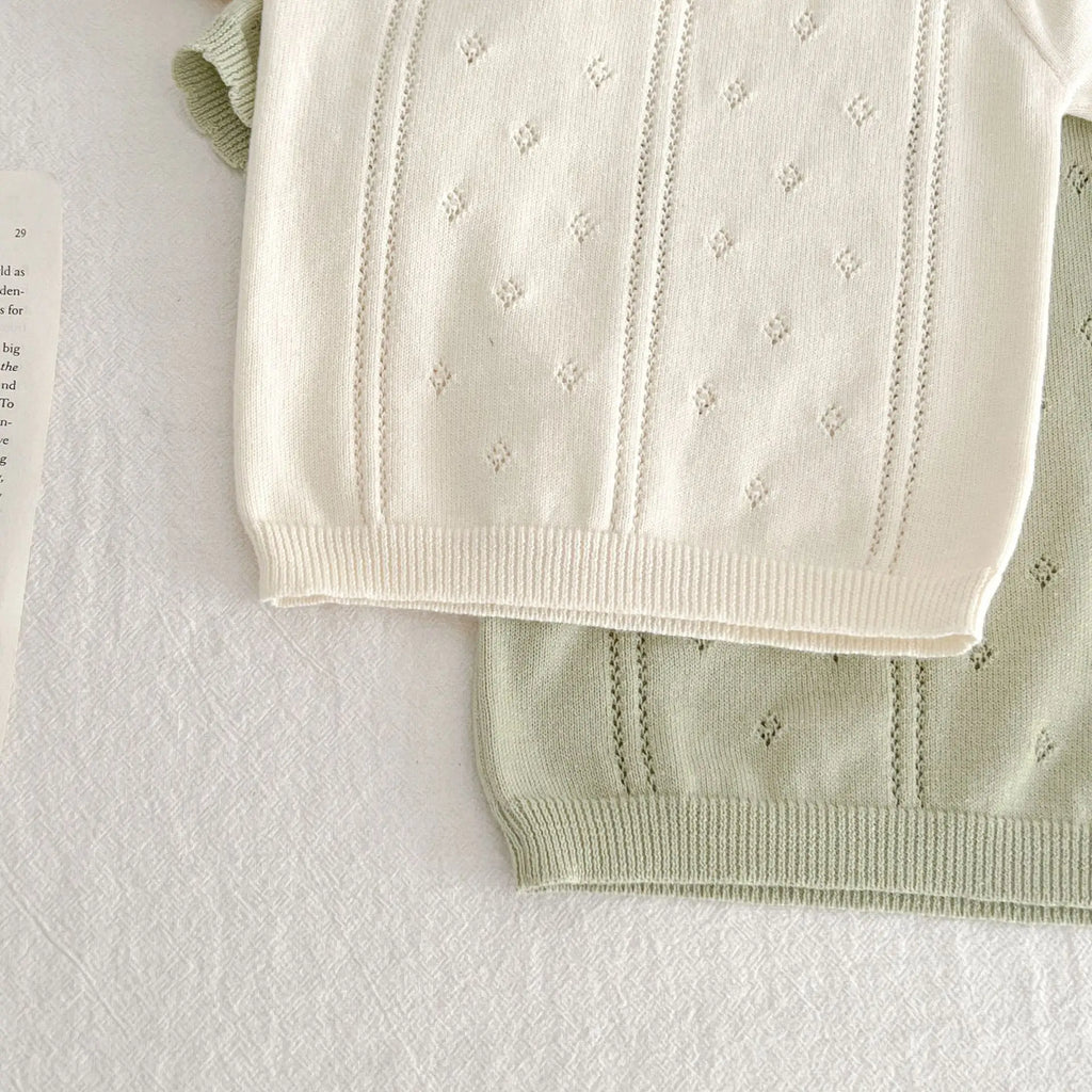 Baby Girl Knit Tee & Shorts Set – Summer (0–2Y)