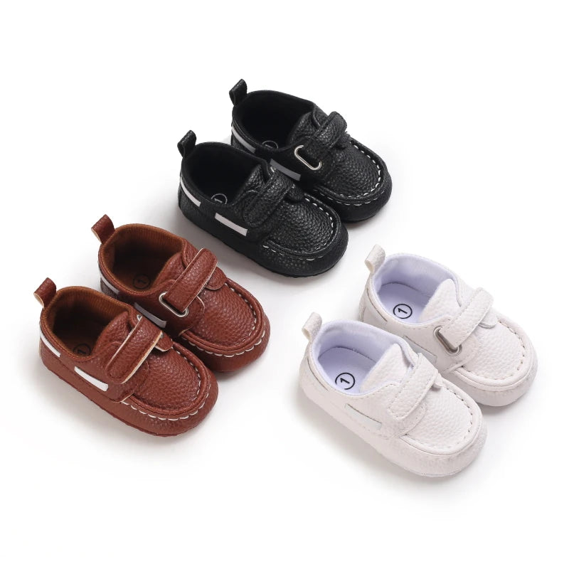 Baby Christening Shoes (0–18M) – PU Leather Moccasins for Boys & Girls