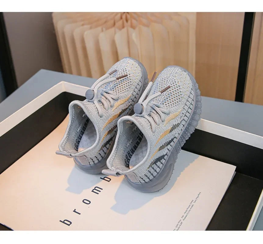 Kids Lightweight Woven Sneakers – Non-Slip Outdoor Mesh Shoes