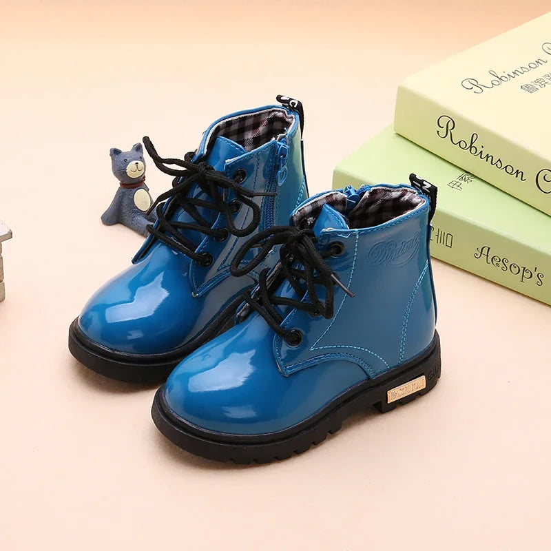 Girls’ PU Leather Winter Boots