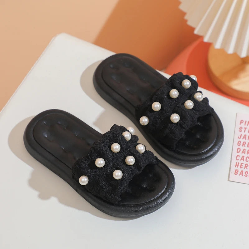 Girls’ Summer Princess Slippers – Soft Non-Slip Bow Beach Shoes