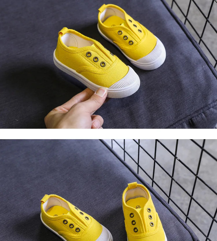 Kids’ Canvas Sneakers – Candy Color, Comfortable School Shoes