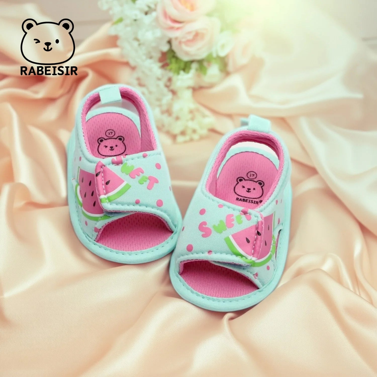 Baby Girl Summer Sandals (0–18M) – Princess Watermelon Cloth Shoes