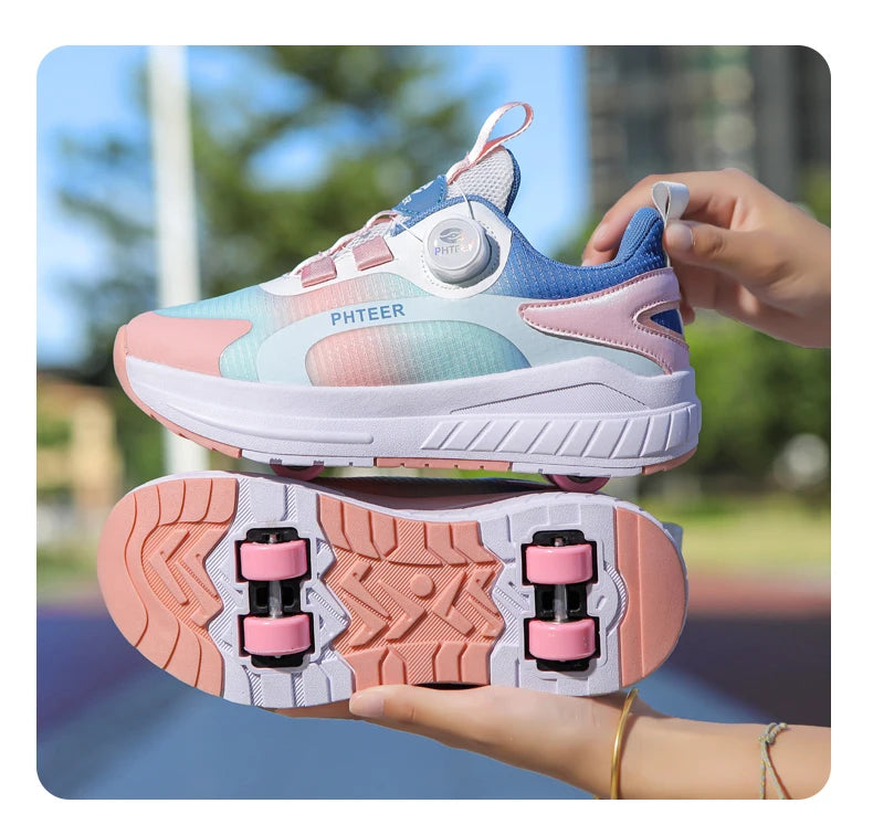 Kids Two-Wheel Roller Skates – Detachable Walking Shoes