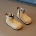 Kids Autumn/Winter Suede Boots – Plush Anti-Slip Ankle Shoes