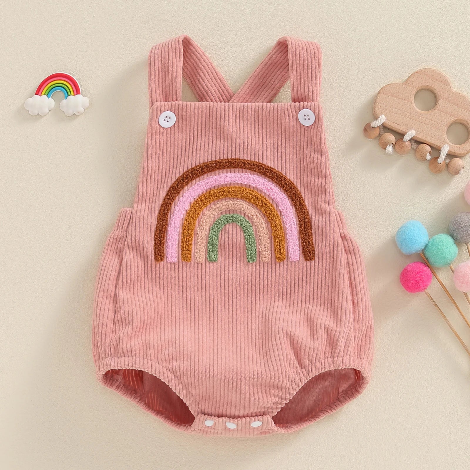 0–18M Baby Girl Summer Jumpsuit, Cute Embroidered Romper