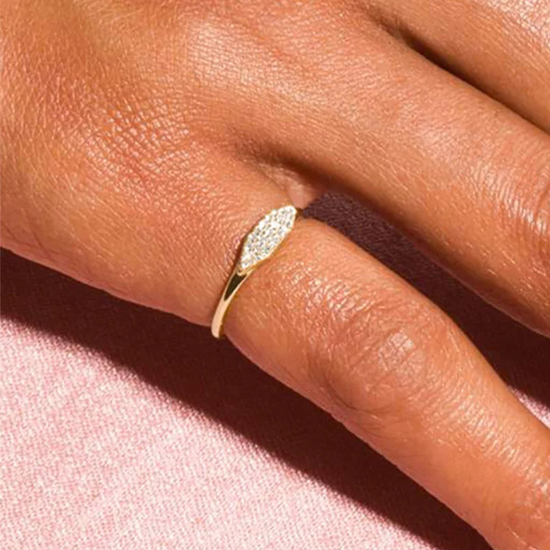 Dainty Zircon Gold Crystal Ring