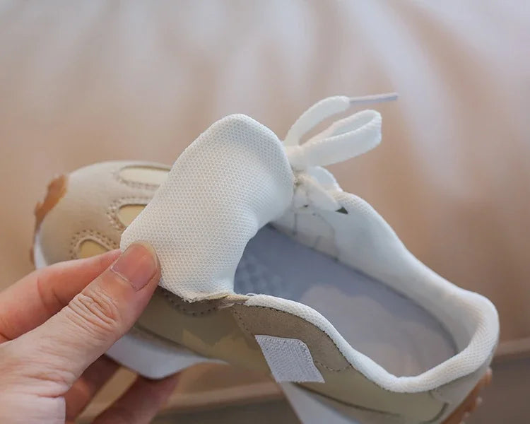 Kids Spring Leather Sneakers – Soft Sole Non-Slip Casual Shoes