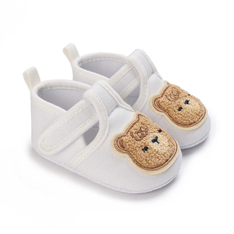 Infant Spring Sneakers (0–18M) – White Non-Slip Soft-Soled Shoes