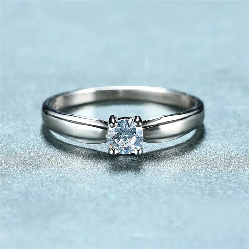CAOSHI Chic Two-tone Style Finger Ring Female Engagement Jewelry with Brilliant Zirconia Fashion Thin Accessories for Wedding