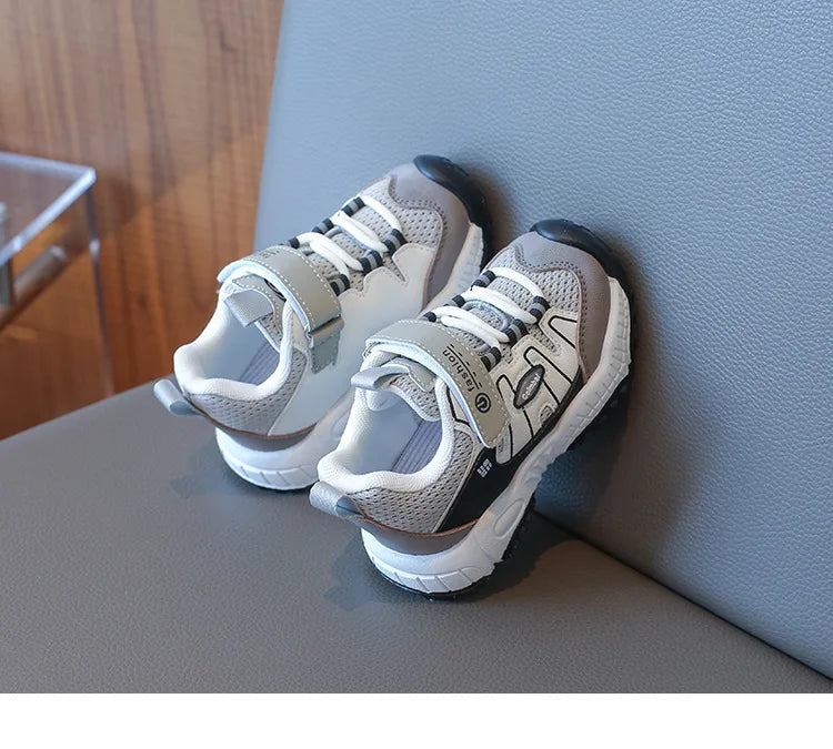 Boys’ Patchwork Sneakers – Casual Outdoor Sports Shoes