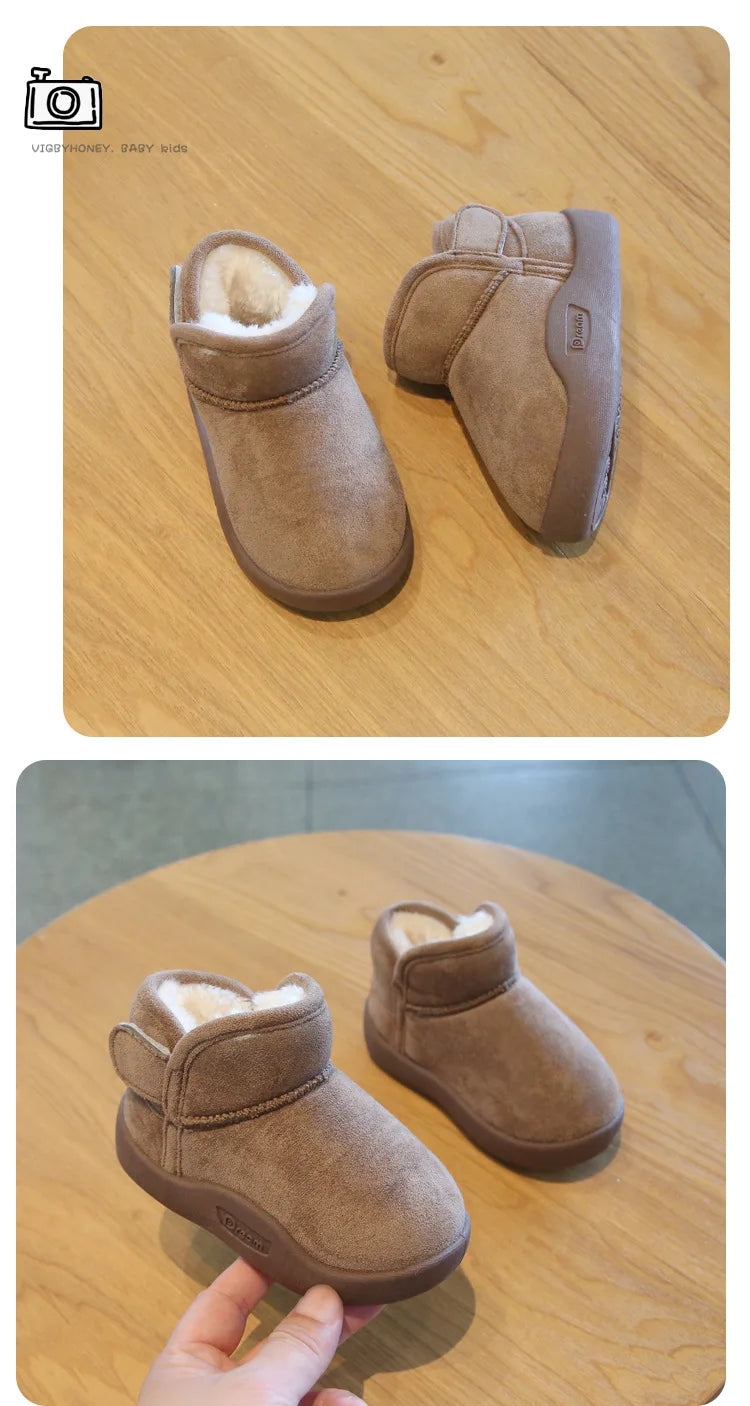 Kids 2025 Winter Snow Boots – Plush Warm Toddler Shoes (Size 15–24)